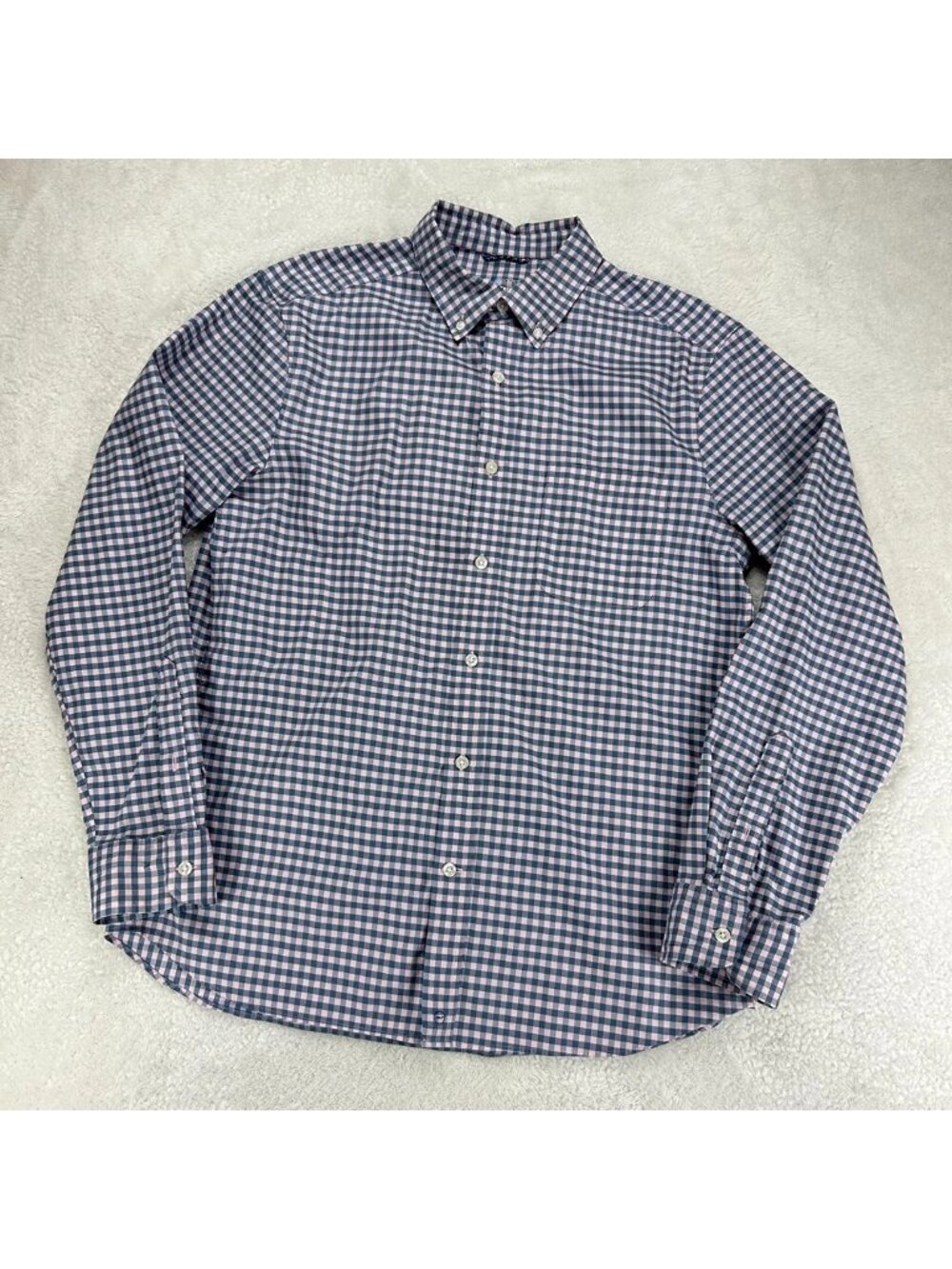 Vineyard Vines Button-Down Shirt‎ Mens M Blue Pink Gingham On-The-Go Performance